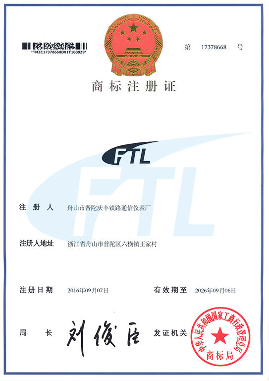 Trademark registration certificate